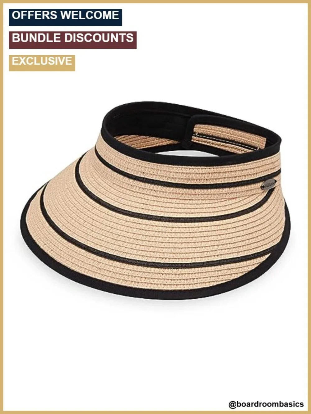 Packable Sun Visor with Velcro Strap Adjustable Wide Brim Waterproof